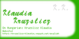 klaudia kruzslicz business card